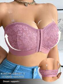 Women's Strapless Bra, Wireless Comfort Bra - Pink - View 4