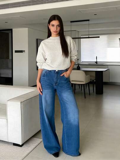 Quần jeans nữ ống đứng rách mới 8101# kiểu dáng thường ngày