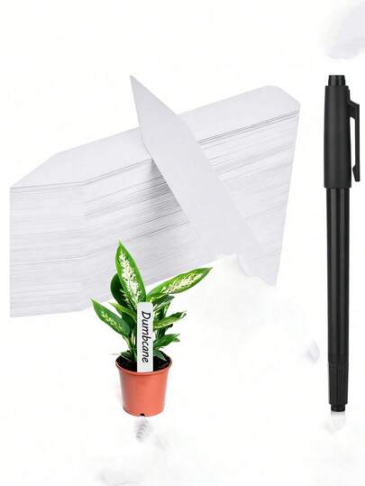 100pcs Outdoor Waterproof Gardening Labels, Plastic Plant Tags With Permanent Marker, Unisex Gardening Gift