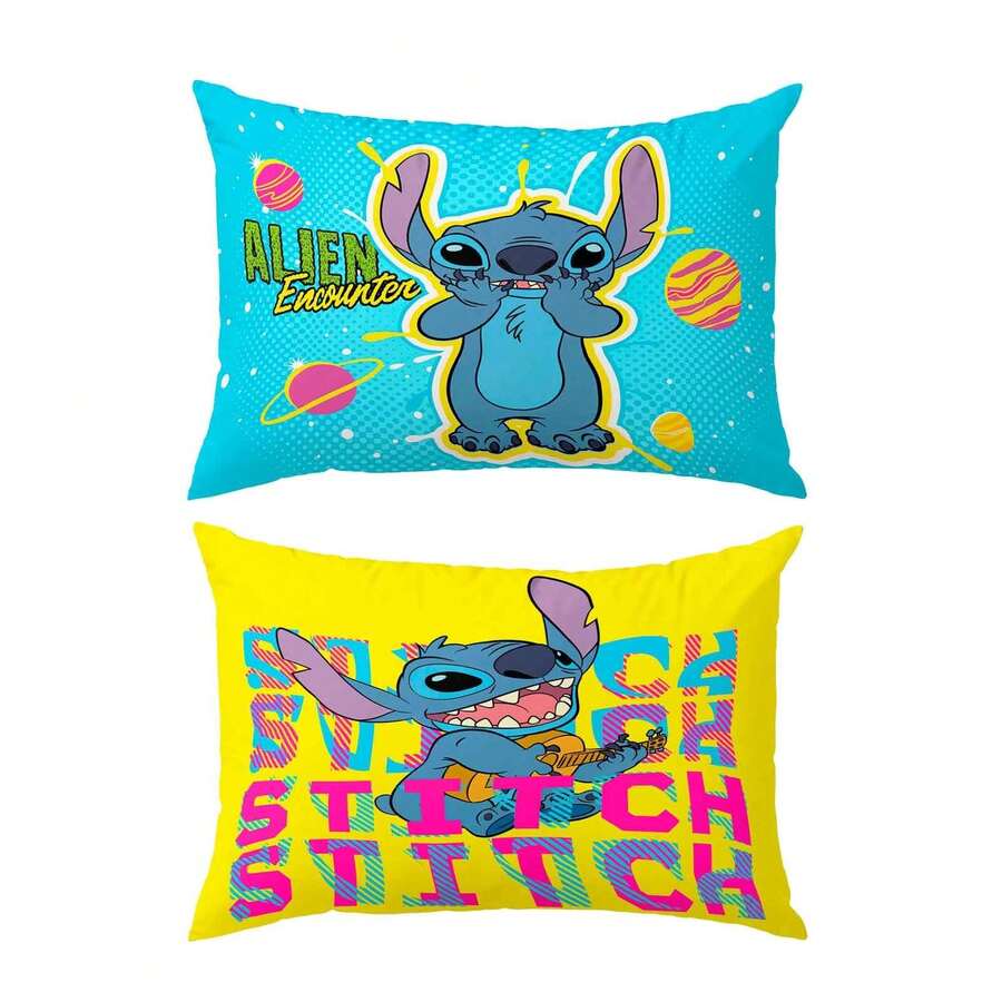 PROVIDENCIA Disney Stitch Universe Reversible Pillow - Cadet Blue - View 1