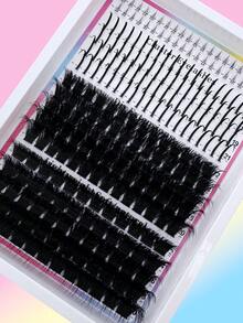 4款漫画风格假睫毛簇，尖头假睫毛，单根睫毛簇，320/310/290/190根装，尖头+下睫毛+160D+200D/60D+80D/80D+100D多款自然妆效，长度6-21mm混合，猫眼浓密水润假睫毛，可重复使用，单根分段式假睫毛，轻盈柔软，在家即可DIY嫁接睫毛 - DD - 查看 4
