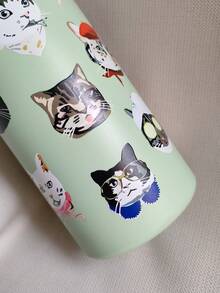 OWALAo X UO Cat Collage Free-Sip 32oz Limited Edition Insulated Stainless Steel Water Bottle With Straw. Suitable For Sports, Outdoor Activities, Travel, And Student Sports Water Cup. Suitable For Water, Iced Tea, Coffee, Ice Drinks, Hot Drinks. Fashionable Gift For Women, Girlfriends, Wives, Family Members, Sisters, And Friends. Birthday Gifts, Holiday Gifts, Party Gifts. 32oz (945ml) - 貓咪貼圖 - 查看 6