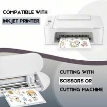 Premium Matte White Printable Sticker Paper For Inkjet Printer, Quick Drying, Water Resistant, Scratch Resistant, Sticks To Most Surfaces, 8.3x11.7 Inches, 20/10 Sheets - MATTE - View 4