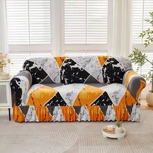 1 tấm bọc ghế sofa họa tiết đá cẩm thạch, kiểu váy xếp ly, có chun co giãn, bảo vệ ghế sofa 4 mùa, bọc toàn bộ ghế sofa, viền xếp ly, phù hợp với ghế sofa 1/2/3/4 chỗ ngồi trong phòng ngủ, văn phòng, phòng khách, ngoài trời, trang trí nhà cửa. - Màu vàng - Xem 2