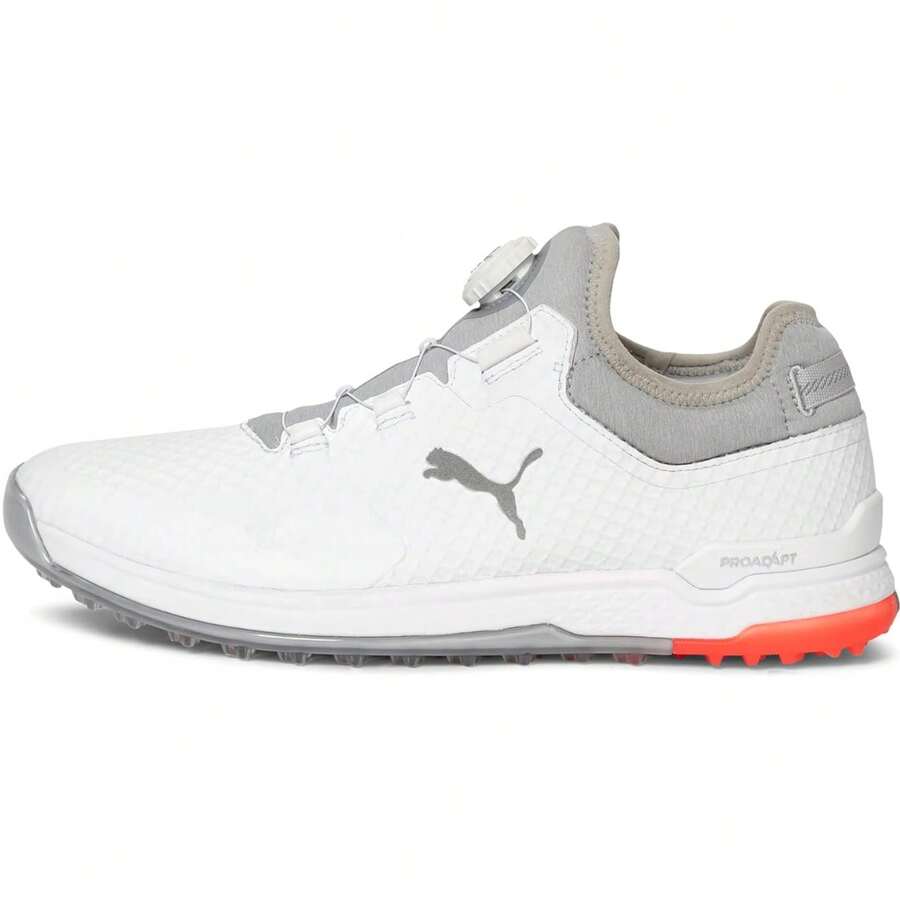Puma Proadapt Alphacat Disc Men's Golf Shoes Spikeless - 白色/灰色/紅色 - 查看 1