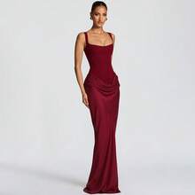 New Sexy Hot Girl Fashion Best-Selling Waist-Cinching Ruched Strapless Sleeveless Bodycon Dress - 白色 - 查看 9
