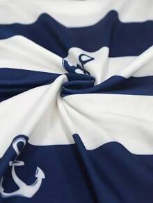 Women's Casual Printed Short-Sleeved Top And Shorts Set, Crew Neck Pullover With Slit Detail, Casual Regular Sleeve Set. - Màu hỗn hợp - Xem 3