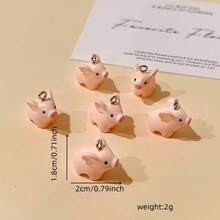10/20pcs/Pack Kawaii Small Pig Resin Charms Lovely Animal Pet Choker Pendant Accessory DIY Phone Chains Jewelry Make - Multicolor - View 5