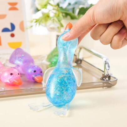 1 con ngỗng/vịt pha lê lấp lánh, lưng mềm mại và đàn hồi chậm, đồ chơi bóp giảm căng thẳng dính, đồ chơi bóp giảm stress cầm tay tiện dụng khi đi du lịch, đồ chơi giảm stress cho người lớn (Màu ngẫu nhiên)