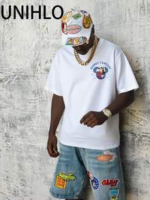 Disney UNIHLO Mickey  Print  Summer Casual Versatile Pure Cotton T-Shirt Suitable For Any Place - 白色 - 查看 2