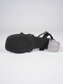 Sandal nữ giả da hở mũi gợi cảm, kiểu dáng mới, phù hợp cho đi biển, dự tiệc, kỳ nghỉ, công sở, mọi mùa. - màu đen - Xem 7