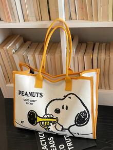 SNOOPY 1PC Cute PEANUTS Tote Bag, Large Capacity For Campus Commute & Daily Outings, Perfect Gift - Multicolor - View 6