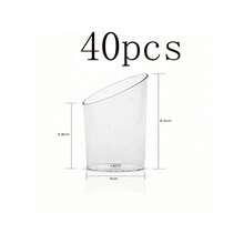 10/20/30/40/50/60 Pcs Creative Cylinder Slanted Cup, Dessert Cup, Mousse Cup, Ice Cream Cup, Suitable For Afternoon Tea, Birthday, Wedding, Christmas, Valentine's Day Party Supplies! - Clear - View 14