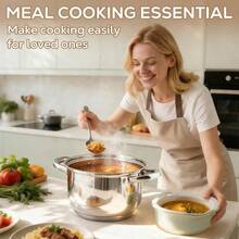 Pots, Pots And Pans Set, Stainless Steel Cookware Set - 15 Pieces Pots And Pans Nonstick Pot And Pan Set Includes 1 Frying Pans, 5 Pots, 6 Lids And 3 Utensils, With Stay Cooling Handle, Induction Oven - 查看 7