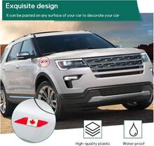Dickno 2 PCS 3D Tricolor Flag Emblem, Aluminum Car Front Fender Badge Sign Emblem, Auto Stickers And Declaration Decals, Universal Exterior Decor Accessories For All Vehicles (Canada) - MàuA - Xem 4