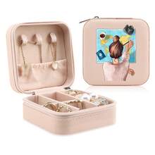 1个旅行地图首饰盒，便携式拉链首饰收纳盒，耳环盒，项链盒，首饰盒，首饰盒收纳盒，白色首饰盒 - 地圖 - 查看 10