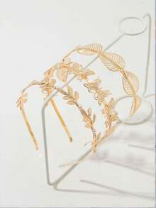 3pcs Maple Leaf & Butterfly Metal Headband - Multicolor - View 3
