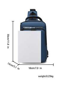 Men's Casual Crossbody Chest Bag, Suitable For School And Commuting - Blue - View 2