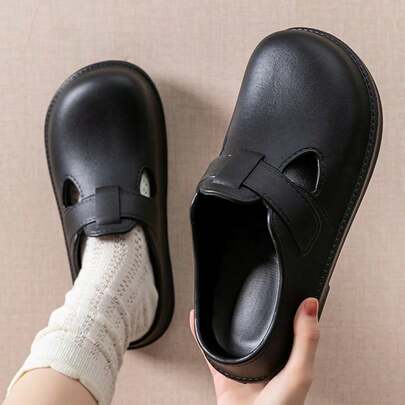 Dép xăng đan cổ điển màu đen dành cho nữ, kiểu dáng retro, dép hở gót thoải mái, chống thấm nước, phù hợp cho mọi mùa.