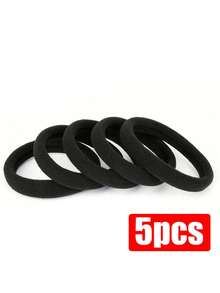 300pcs/100pcs High Elasticity Black Soft Seamless Hair Ties, Ideal For Daily Ponytail Hairstyle, Back To School, Birthday, Holiday Gift - Black - View 11