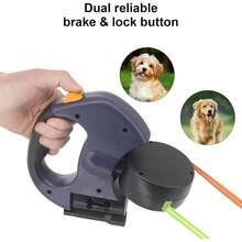 360° Tangle-Free Retractable Dual Dog Leash 3M Double Lead For Training Walking Two Dogs - Blue - View 11