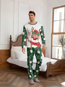 Stilvolles Loungewear-Set für Herren mit weihnachtlichen Cartoon-Motiven - Mischfarben - Übersicht 4