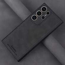 1个Aunote极简奢华PU皮革超薄手机壳，TPU软边框全方位保护，适用于三星S26/26，男女通用手机壳礼品 - 黑色 - 查看 7