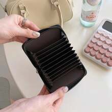 New Star Zipper Bank Card Holder With Multiple Card Slots Credit Card Coin Purse Versatile Cute Wallet Money Storage Bags - màu đen - Xem 6