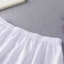 1pc Elastic Waist Extender, Women Shirt Extender, Adjustable Layered Fake Skirt Hem Extender - White - View 2
