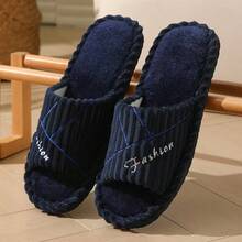 New Fashionable Striped Embroidered Open-Toe Comfortable Slip-On Foam Slippers - Men's Slippers - View 5
