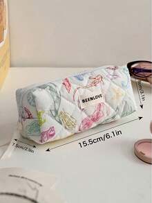 Marine Life Printed Portable Cosmetic Bag - Multicolor - View 9