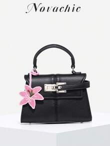 1个 Novachic 度假风海洋海星椰子树海龟动物串珠包饰，适合夏季度假、海滩（仅含挂件，不含包包）可爱度假必备包包配件 - 粉色 - 查看 3