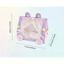 可爱仓鼠躲藏床 | 柔软封闭式聚酯纤维宠物屋，温暖舒适的小型宠物窝 - 查看 5