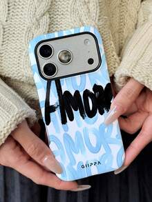 1 件装“Amore”艺术设计手机壳，适用于 17 Pro Max，兼容 16 Pro Max、15 Pro Max、14 Pro Max，韩式时尚趣味手机壳，也适用于 11/12/13/14/15/16 Pro Max Plus，优雅设计男女皆宜，是圣诞节、情人节、复活节、婚礼季和生日送给女友的理想礼物。 - 淺藍色 - 查看 2