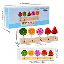 Juego de juguetes de juego de roles de helado, paleta de hielo, caramelo, pensamiento numérico y lógico, educación temprana para niños, aprobado por CE CPC, de madera realista - Multicolor - Ver 12