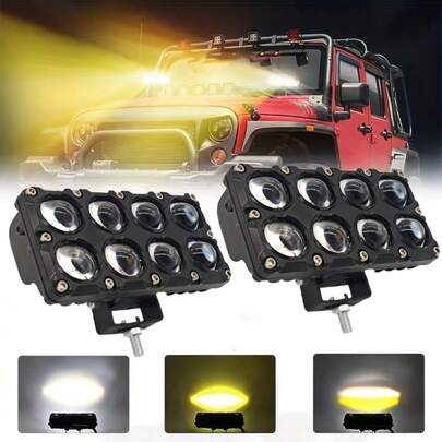 Kit de barra de luz para motocross, luces de trabajo LED de 4.65 pulgadas, kit de luces frontales, luces de vehículos universales para motocicletas, camiones y automóviles