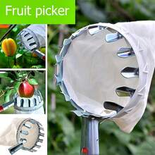 1pc Metal Fruit Picking Tool With Lightweight Bag, Suitable Compatible With Apples, Grapes, Peaches And Other High-Reach Picking, Reduces Falling Risk And Protects Fruit From Ground Damage, Agricultural Equipment, Round Harvester, Protective System, Structure - Fruit Picker - View 2