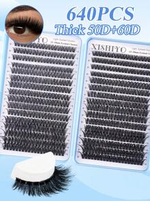 640/544/384pcs Individual False Eyelashes, Eyelash Book, Cluster False Eyelashes, DIY Eyelash Extension, Cluster False Eyelashes, Individual False Eyelashes, False Eyelashes - D - View 10