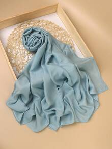 1pc High-Quality Solid Color Soft Breathable Viscose Headscarf, Suitable For Daily Wear With Robes Or Dresses - Multicolor - View 58