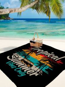 1pc New Outdoor Waterproof Anti-Sand Digital Printed Picnic Mat/Beach Towel, Fashionable And Fresh Pattern, Suitable For Outdoor Camping And Picnics (100g Fabric Weight) - Multicolor - View 8