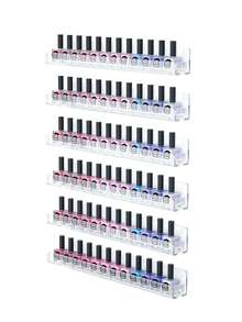 15英寸6层透明亚克力指甲油架，可容纳66-90瓶，多用途亚克力悬浮式收纳架 - 無色 - 查看 6