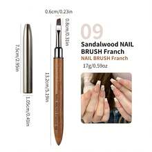 1支/套檀木美甲刷 - 日本美甲工具，可用于勾勒轮廓、构建线条和绘制线条 - 棕色 - 查看 17