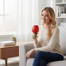 Strawberry Shaped Underglaze Ceramic Red Wine Glass, Bar, Festival Celebration Dining Tableware - View 6