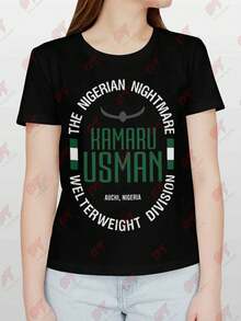 The Nigerian Nightmare Kamaru Usman Tee - 黑色 - 查看 1