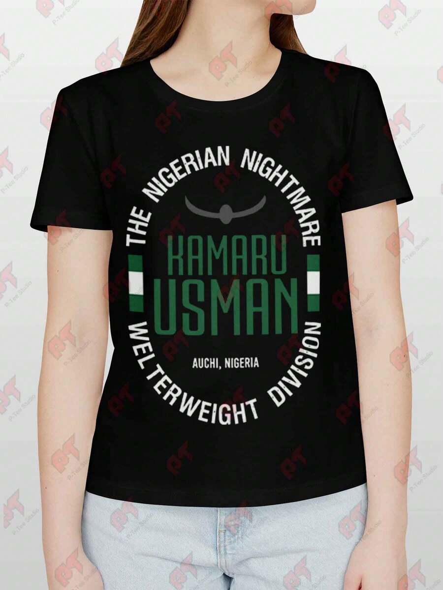 The Nigerian Nightmare Kamaru Usman Tee - 黑色 - 查看 1