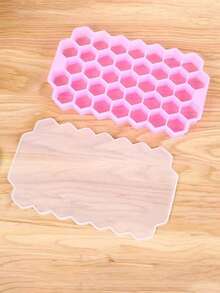 1个极简硅胶盖蜂窝状37格硅胶冰格，硅胶冰块模具，冰淇淋冰棒模具 - 彩色 - 查看 10