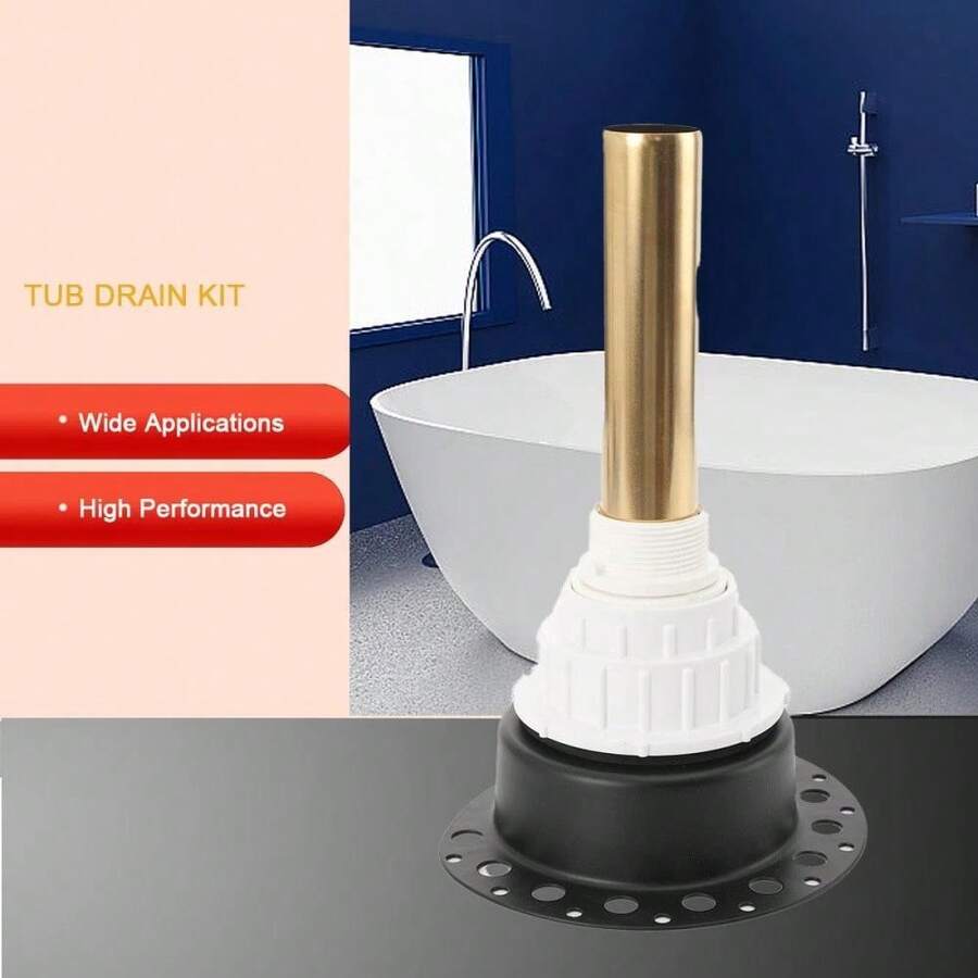 PVC Plastic Adapter Bathtub Drain Kit With Freestanding Tub Drain Rough-In Kit - B - View 1