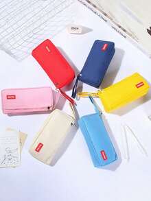 Customized Text LOGO Minimalist Pencil Case, Large Capacity Stationery Bag, Stationery Box, Student Pencil Pouch For Men & Women, Back To School Gift, Exclusive Pencil Bag, Student Large Capacity Pencil Bag, Dirt-Resistant Minimalist Stationery Box, High-Quality Pencil Box, Stationery Pencil Bag - Multicolor - View 4