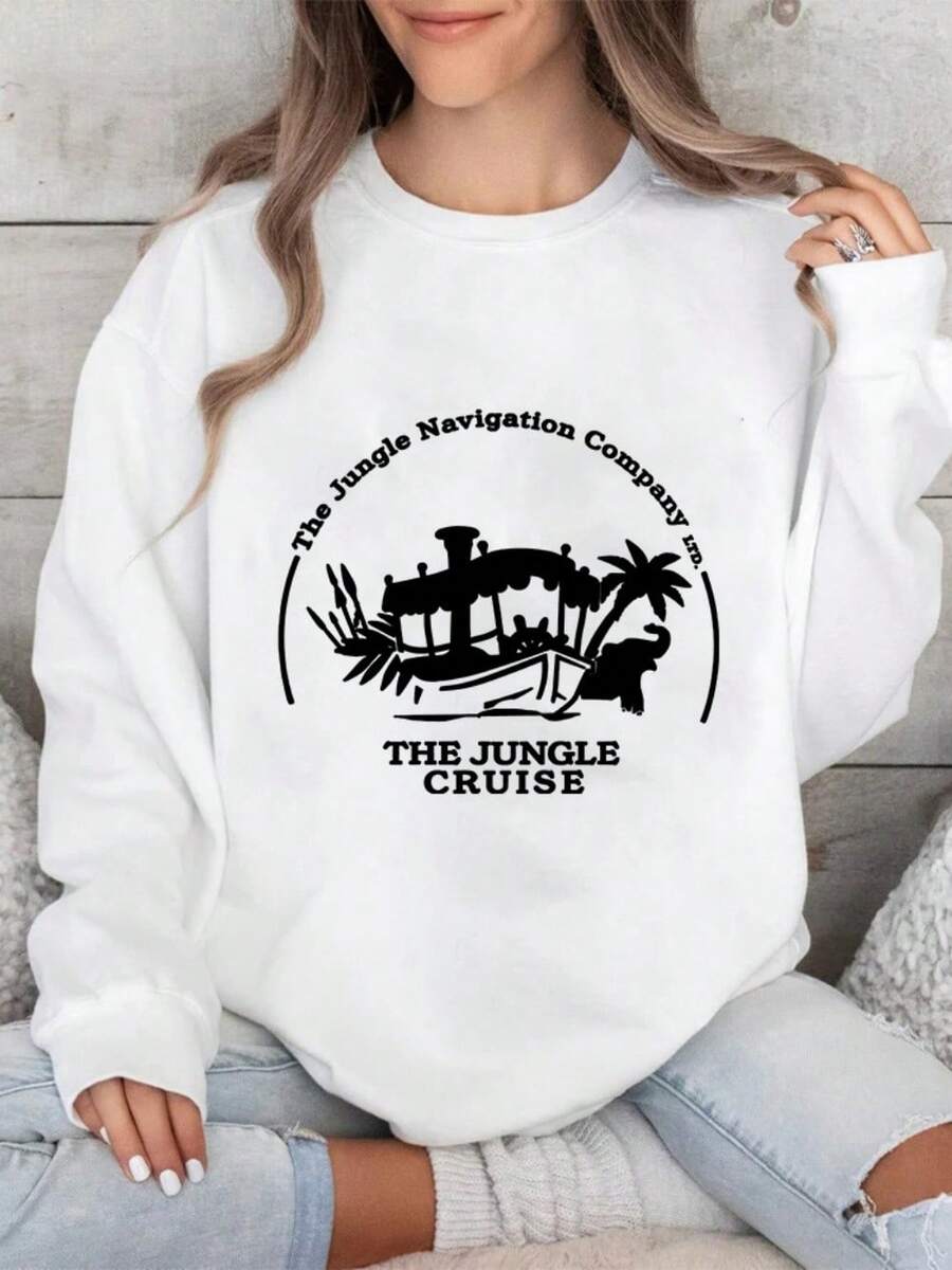 Jungle Cruise Sweatshirt, Disneyland Shirt, World Shirt, Crew Neck_1016_t2 - Black - View 1