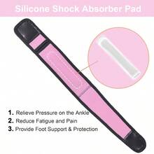 Achilles Tendonitis Brace, 1Pcs Adjustable Achilles Ankle Strap Men, Gray Ankle Brace With Silicone Pad Achilles, Running, Cycling, Hiking, Sports - 粉紅色 + 均碼 - 查看 5